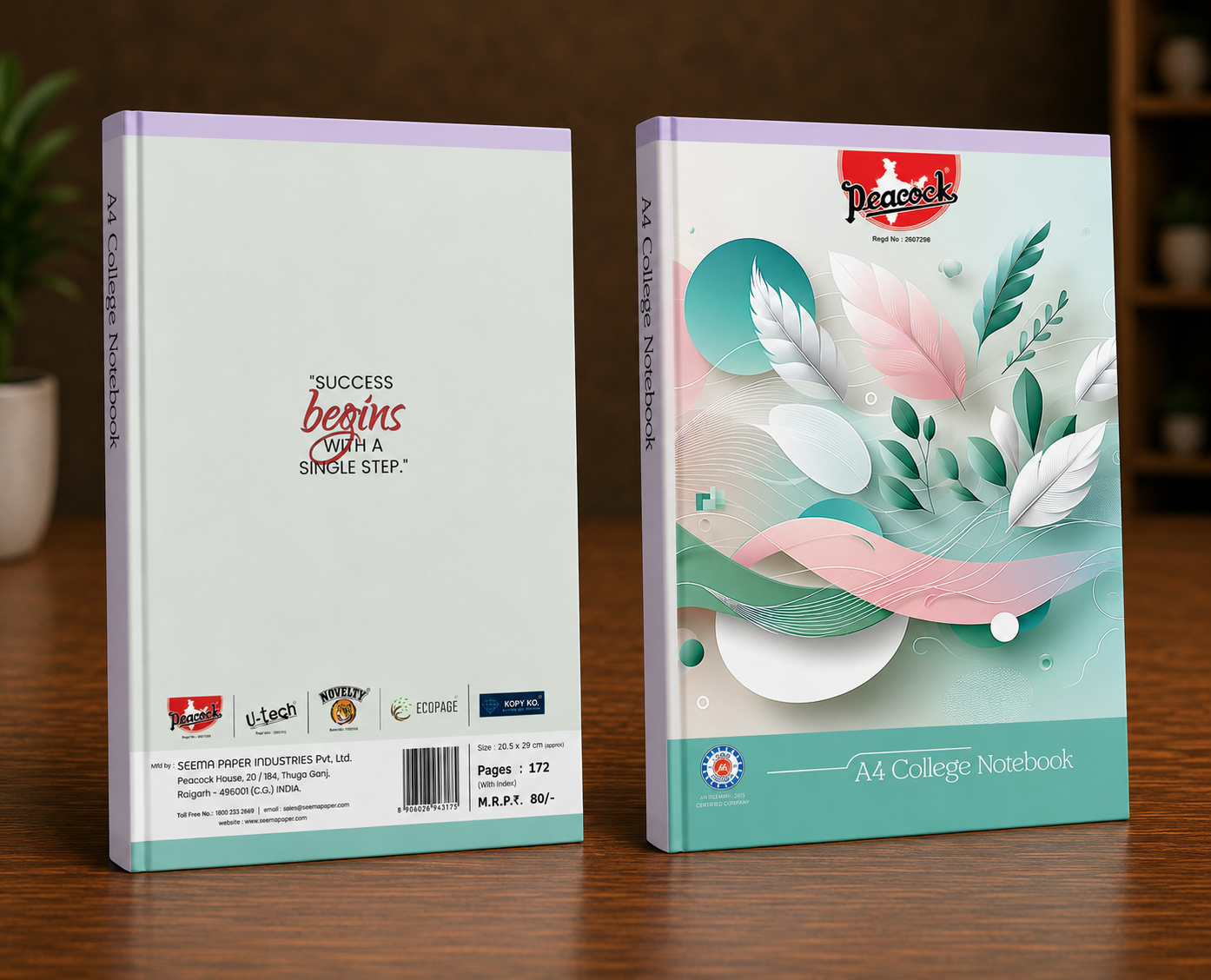 Peacock A4 Notebook